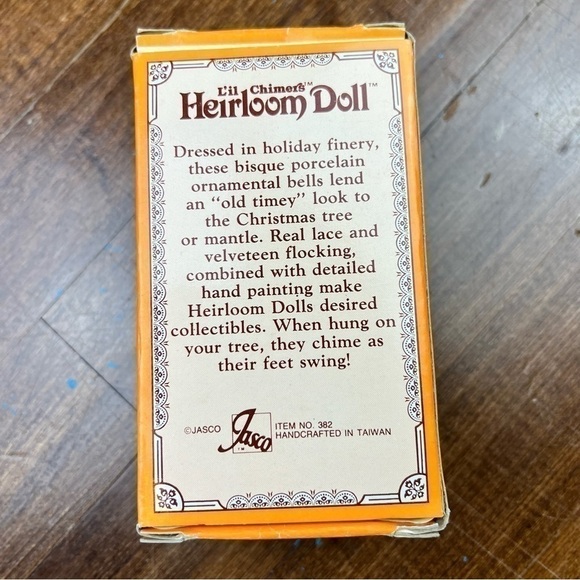 Jasco L'il Chimers Heirloom Doll Porcelain Bell Christmas Ornament #382 With Box - Picture 4 of 13